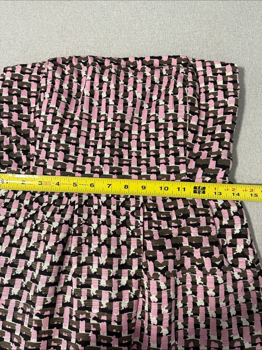 Banana Republic Strapless Pink & Black Patterned Mini Dress SZ4 - Picture 10 of 16